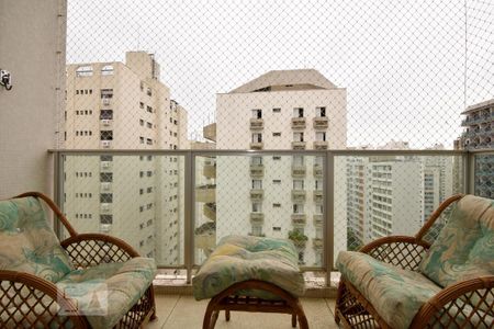 Varanda da Sala de apartamento para alugar com 3 quartos, 105m² em Barra Funda, Guarujá