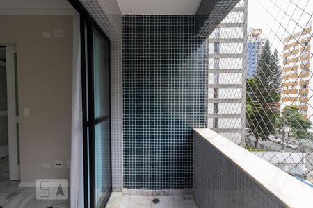 Varanda da Sala de apartamento para alugar com 1 quarto, 48m² em Indianópolis, São Paulo