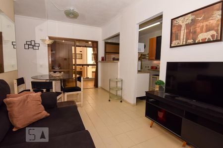 Sala de apartamento para alugar com 1 quarto, 60m² em Barra Funda, Guarujá