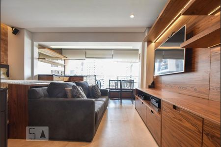Sala de Estar de kitnet/studio para alugar com 1 quarto, 43m² em Brooklin Paulista, São Paulo