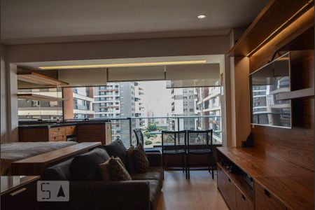 Sala de Estar de kitnet/studio para alugar com 1 quarto, 43m² em Brooklin Paulista, São Paulo