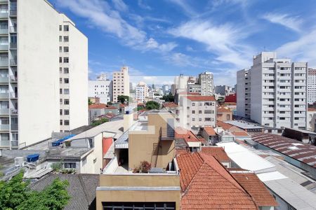 Varanda  Vista de apartamento à venda com 1 quarto, 33m² em Bela Vista, São Paulo