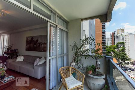 Varanda da Sala de apartamento para alugar com 3 quartos, 187m² em Indianópolis, São Paulo