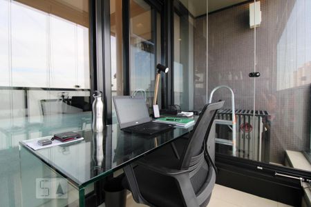 Varanda - Escritório de apartamento para alugar com 1 quarto, 58m² em Campo Belo, São Paulo