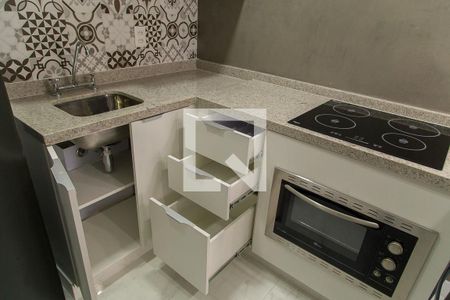 Studio para alugar com 28m², 1 quarto e sem vagaCozinha - Detalhe