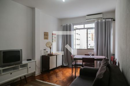 Sala de apartamento para alugar com 1 quarto, 60m² em Gonzaga, Santos