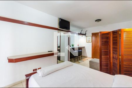 Sala e quarto de kitnet/studio para alugar com 1 quarto, 30m² em Centro, São Vicente