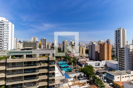 Vista da sacada de apartamento à venda com 1 quarto, 57m² em Cambuí, Campinas