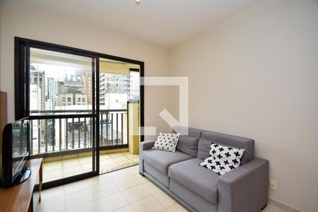 Sala de estar de apartamento para alugar com 1 quarto, 46m² em Jardim Paulista, São Paulo