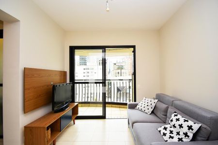 Sala de estar de apartamento para alugar com 1 quarto, 46m² em Jardim Paulista, São Paulo
