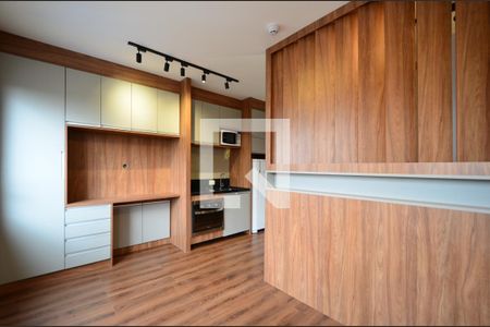 Sala/Cozinha de kitnet/studio para alugar com 1 quarto, 28m² em Mirandópolis, São Paulo