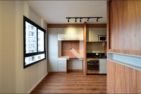 Sala/Cozinha de kitnet/studio para alugar com 1 quarto, 28m² em Mirandópolis, São Paulo