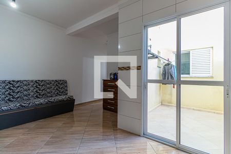 Sala e Cozinha de apartamento à venda com 2 quartos, 49m² em Vila Guarará, Santo André