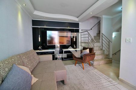 Sala de casa de condomínio à venda com 3 quartos, 158m² em Vila Assunção, Santo André