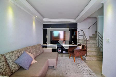 Sala de casa de condomínio à venda com 3 quartos, 158m² em Vila Assunção, Santo André