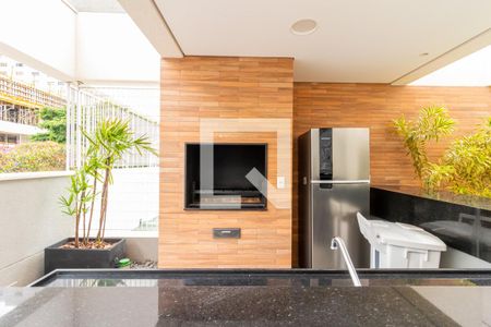 Studio à venda com 50m², 1 quarto e 1 vagaChurrasqueira