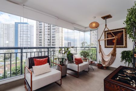 Varanda da Sala de apartamento à venda com 2 quartos, 92m² em Vila Andrade, São Paulo