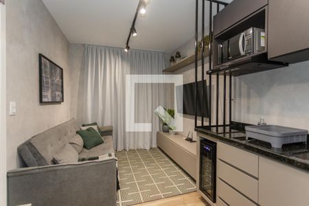 Sala/Cozinha de kitnet/studio para alugar com 1 quarto, 22m² em Mercês, Curitiba