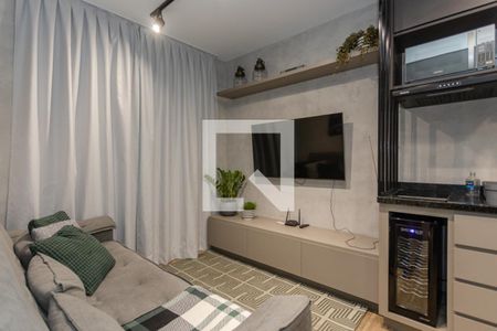 Sala.Cozinha de kitnet/studio para alugar com 1 quarto, 22m² em Mercês, Curitiba