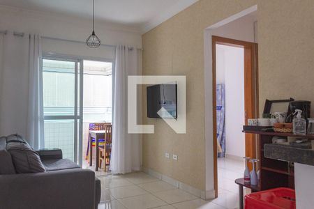 Sala de apartamento para alugar com 1 quarto, 43m² em Mirim, Praia Grande