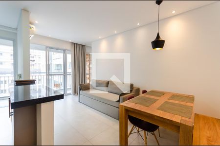 Sala de apartamento para alugar com 1 quarto, 49m² em Vila Matias, Santos