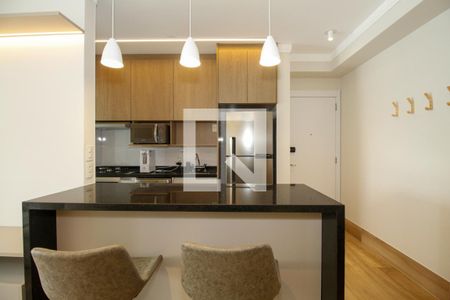 Sala e Cozinha de apartamento para alugar com 1 quarto, 50m² em Pinheiros, São Paulo