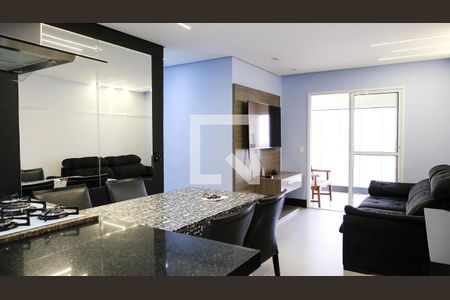 Sala de apartamento à venda com 3 quartos, 79m² em Campestre, Santo André