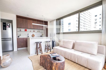 Sala de Apartamento com 1 quarto, 80m² Jardim Paulista
