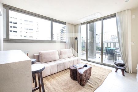 Sala de Apartamento com 1 quarto, 80m² Jardim Paulista