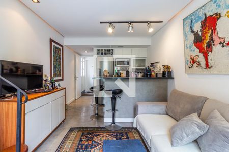 Sala de apartamento à venda com 1 quarto, 43m² em Indianópolis, São Paulo