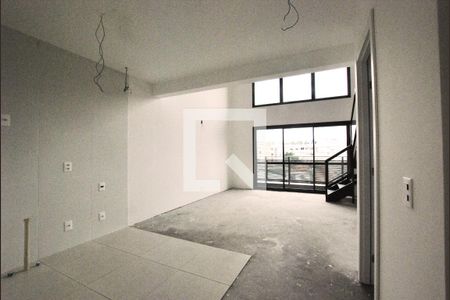 Apartamento à venda com 59m², 1 quarto e 1 vagaAmpla sala com pé direito duplo conjugada com cozinha