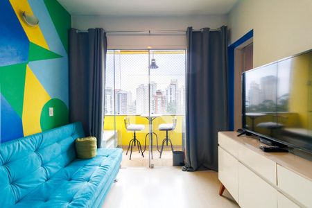 Sala de apartamento para alugar com 1 quarto, 40m² em Paraíso do Morumbi, São Paulo