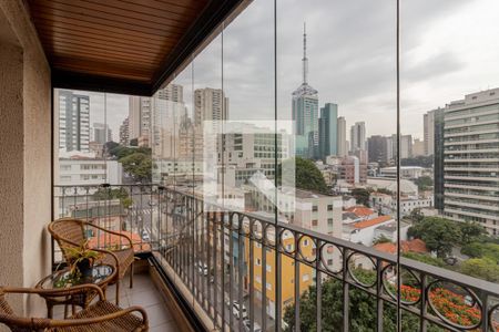 Sacada da Sala de Estar  de apartamento à venda com 3 quartos, 161m² em Paraíso, São Paulo