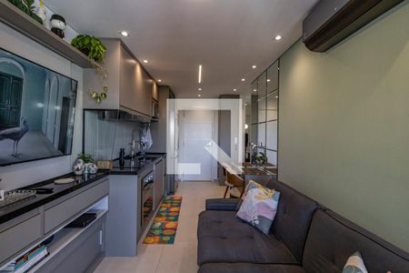 Sala e Cozinha de apartamento à venda com 1 quarto, 38m² em Vila Mariana, São Paulo