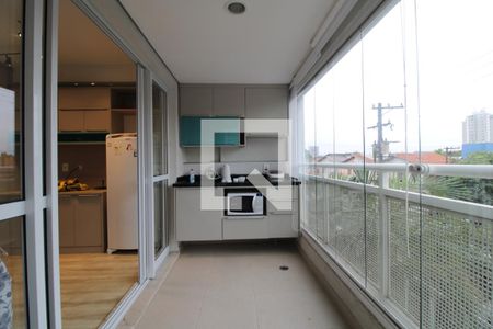 Varanda/Cozinha de apartamento à venda com 1 quarto, 35m² em Campo Belo, São Paulo