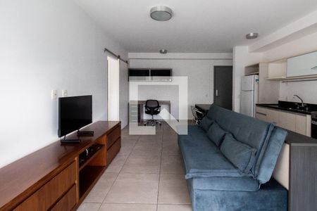 Sala de Apartamento com 1 quarto, 57m² Pinheiros