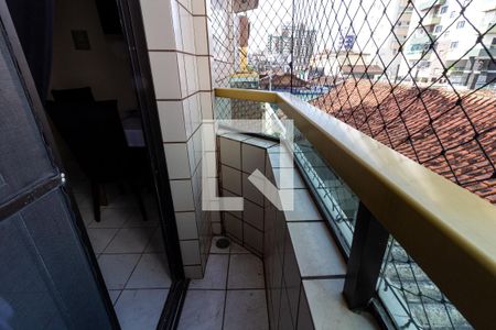 Detalhe da sacada da sala de apartamento para alugar com 1 quarto, 72m² em Vila Assuncao, Praia Grande