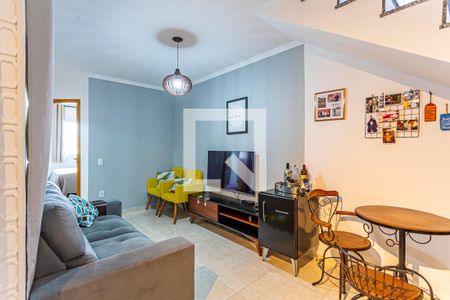Sala de apartamento à venda com 2 quartos, 90m² em Jardim Cristiane, Santo André