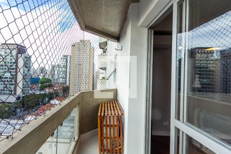 Varanda da Sala de apartamento para alugar com 1 quarto, 55m² em Vila Nova Conceição, São Paulo