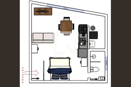 Casa para alugar com 49m², 1 quarto e sem vaga