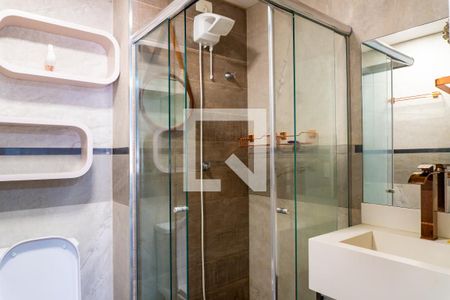 Banheiro de kitnet/studio à venda com 1 quarto, 25m² em Mirandópolis, São Paulo