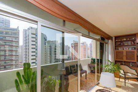 Varanda da Sala de apartamento à venda com 4 quartos, 210m² em Brooklin, São Paulo