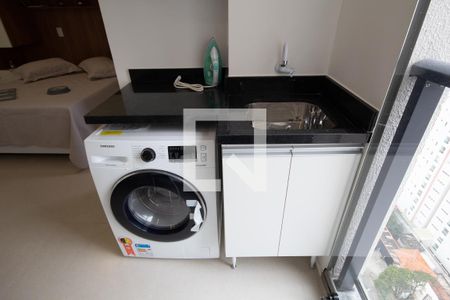 Apartamento para alugar com 28m², 1 quarto e 1 vagaSacada e área de serviço