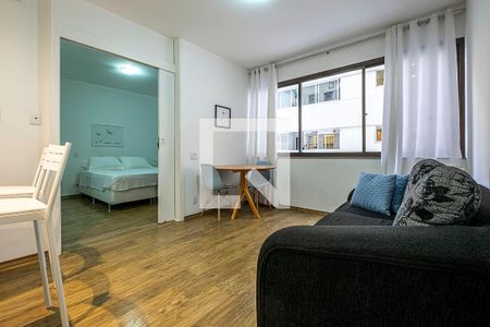 Sala/Cozinha de apartamento à venda com 1 quarto, 40m² em Jardim Paulista, São Paulo