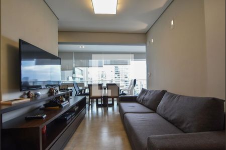 Sala de Estar  de apartamento à venda com 1 quarto, 49m² em Cidade Monções, São Paulo