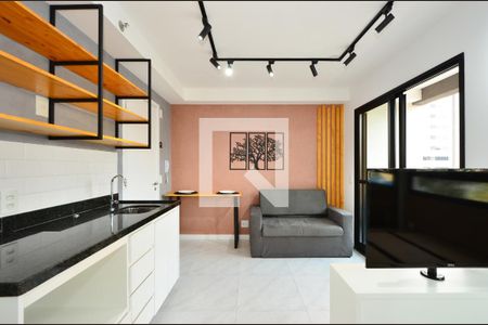 Sala/Cozinha de kitnet/studio à venda com 1 quarto, 27m² em Mirandópolis, São Paulo