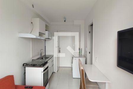 Sala / Cozinha de apartamento para alugar com 1 quarto, 28m² em Vila Tolstoi, São Paulo