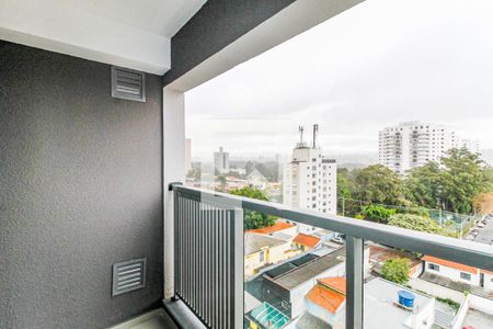 Varanda de kitnet/studio para alugar com 1 quarto, 27m² em Santo Amaro, São Paulo