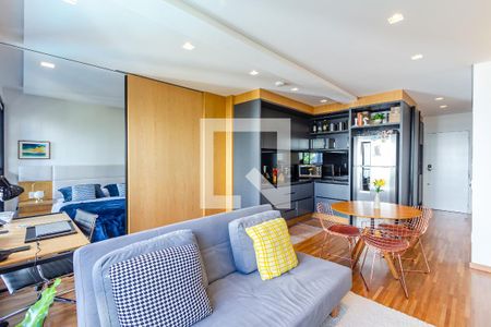 Sala/Cozinha de kitnet/studio para alugar com 1 quarto, 48m² em Indianópolis, São Paulo