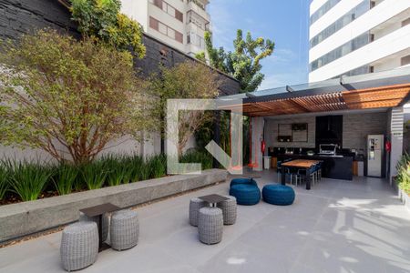 Studio à venda com 32m², 1 quarto e 1 vagaChurrasqueira